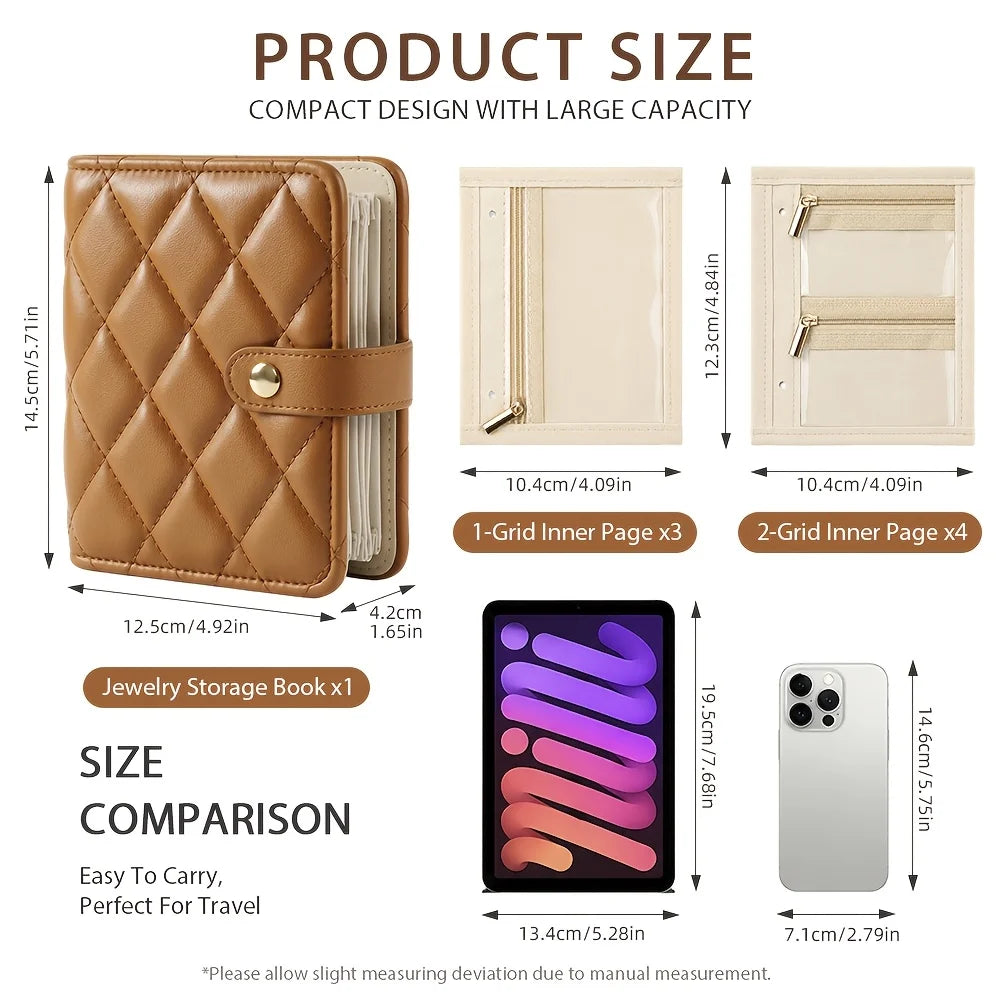 Travel Jewellery Case – Clear Velvet Pouches & Zip Compartments Travel Jewellery Case Babs
