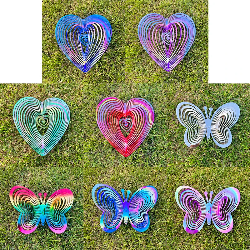 Heart Butterfly Wind Spinner – Bird Deterrent Garden Ornament Garden Wind Spinner Babs