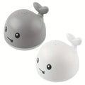 Baby Whale Bath Toy – LED Light Up Induction Water Squirt Baby Bath Toy Babs white