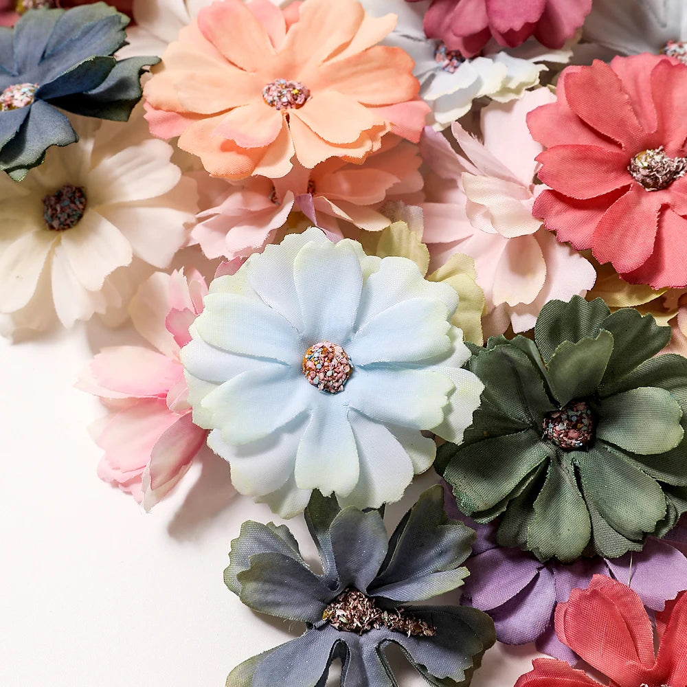 Artificial Silk Daisy Flower Heads 10/20/30Pcs – Wedding Décor Artificial Silk Flowers Babs