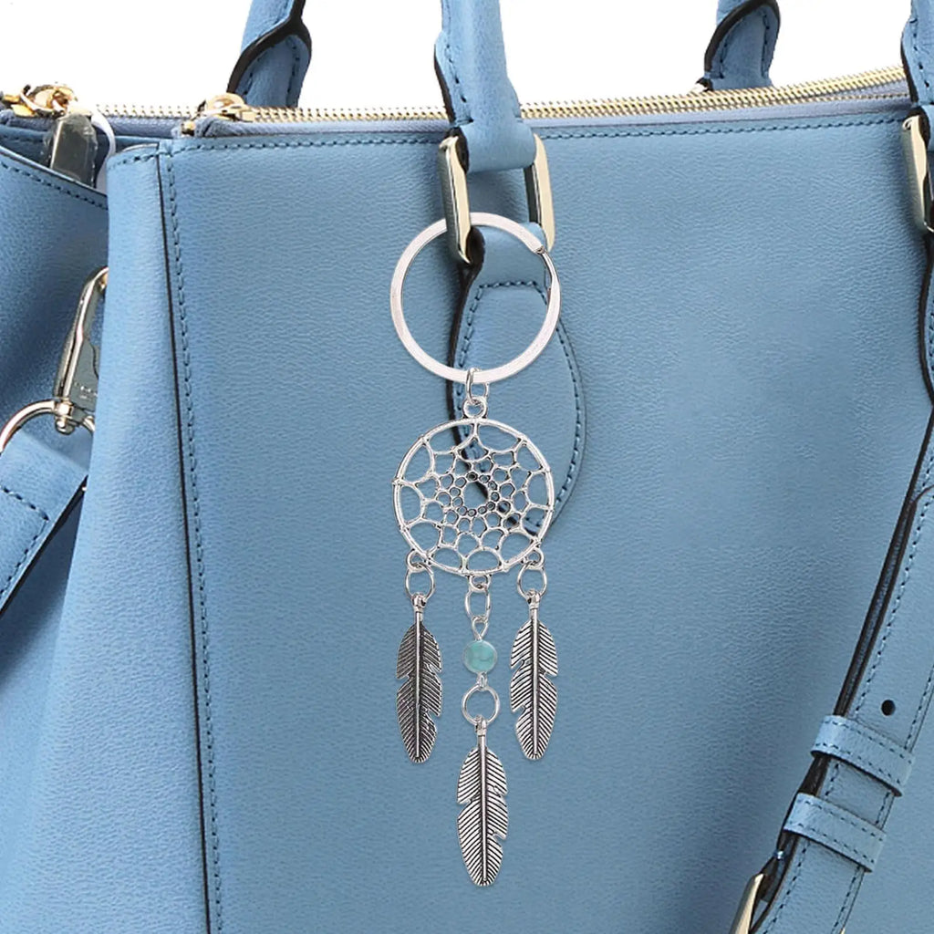 Bohemian Dreamcatcher Keychain – Pink Beads & Feathers Decorative Keychain Babs