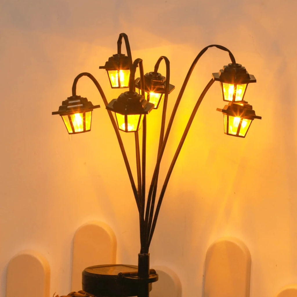 Retro Solar Lantern 6 LED Garden Light – Street Lamp Décor Solar Garden Lantern Babs
