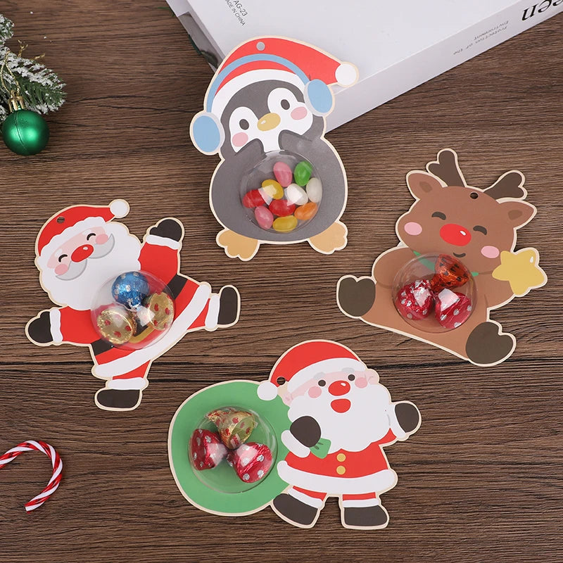 12/24Pcs Christmas Candy Holder Cards & Xmas Tree Pendants Christmas Gift Bags Babs