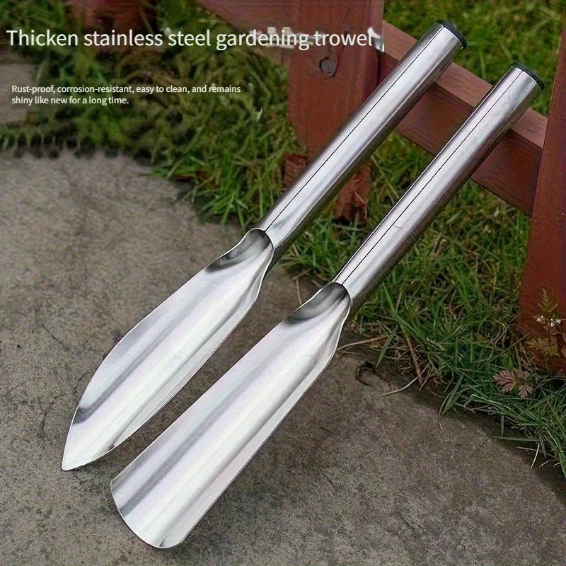 Stainless Steel Garden Shovel – Planting, Weeding & Foraging Garden Hand Shovel Babs Silver