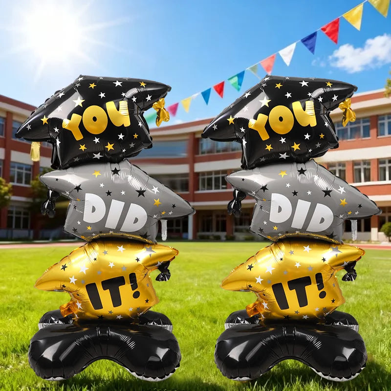 2026 Graduation Standing Foil Balloons – Cap & You Did It Graduation Foil Balloons Babs