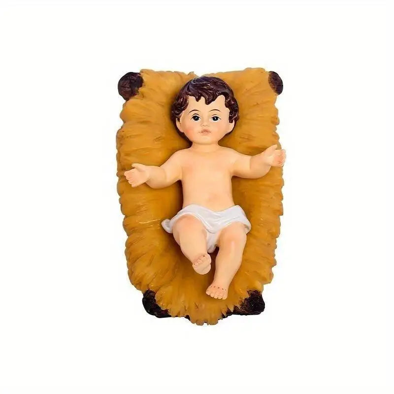Baby Jesus Nativity Resin Figurine – Catholic Christmas Decor Gift Religious Figurine Babs
