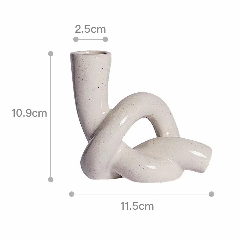 2-Piece Ceramic Cone Candle Holders – Abstract Art Décor Ceramic Candle Holders Babs L