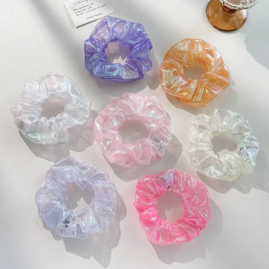 10pcs LED Light Up Scrunchies – Glow in the Dark Hair Ties LED Hair Scrunchies Babs