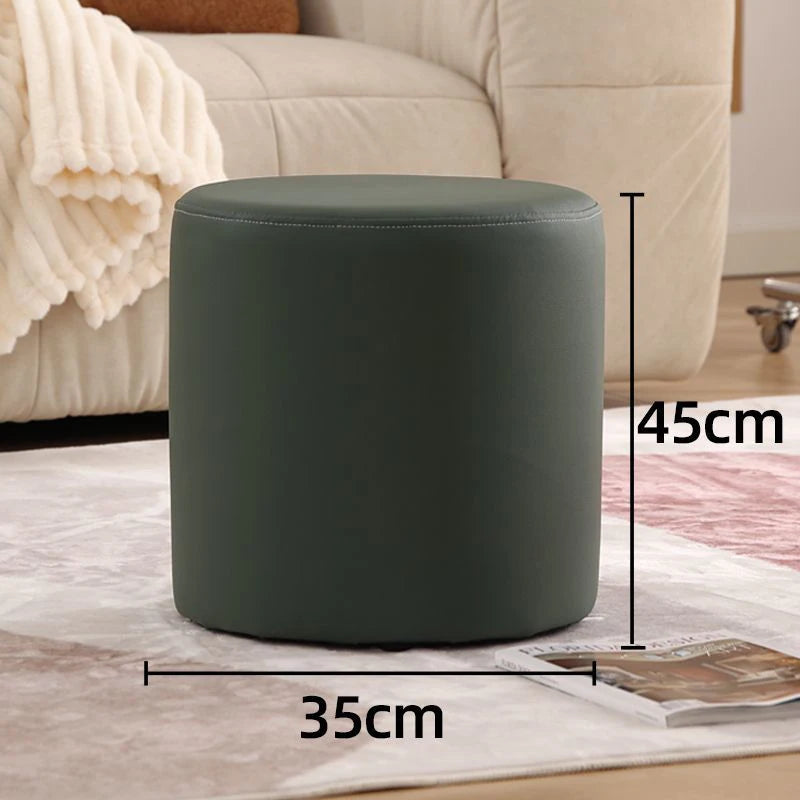Nordic Pine Wood Ottoman Stool – Modern Cushioned Vanity Pouf Ottoman Stool Pouf Babs Green large