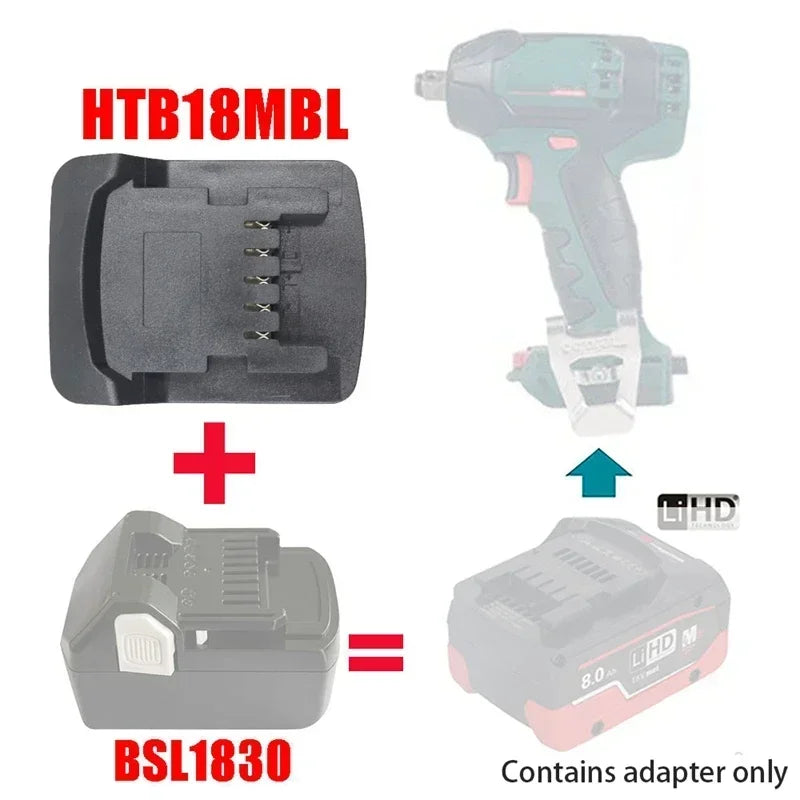 HTB18MBL Adapter – Hitachi 18V to Metabo 18V Battery Converter Battery Adapter Converter Babs
