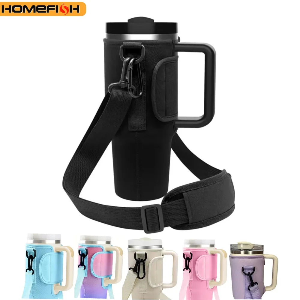 Water Bottle Crossbody Bag 30/40 Oz – Insulated Shoulder Strap Water Bottle Carrier Bag Babs