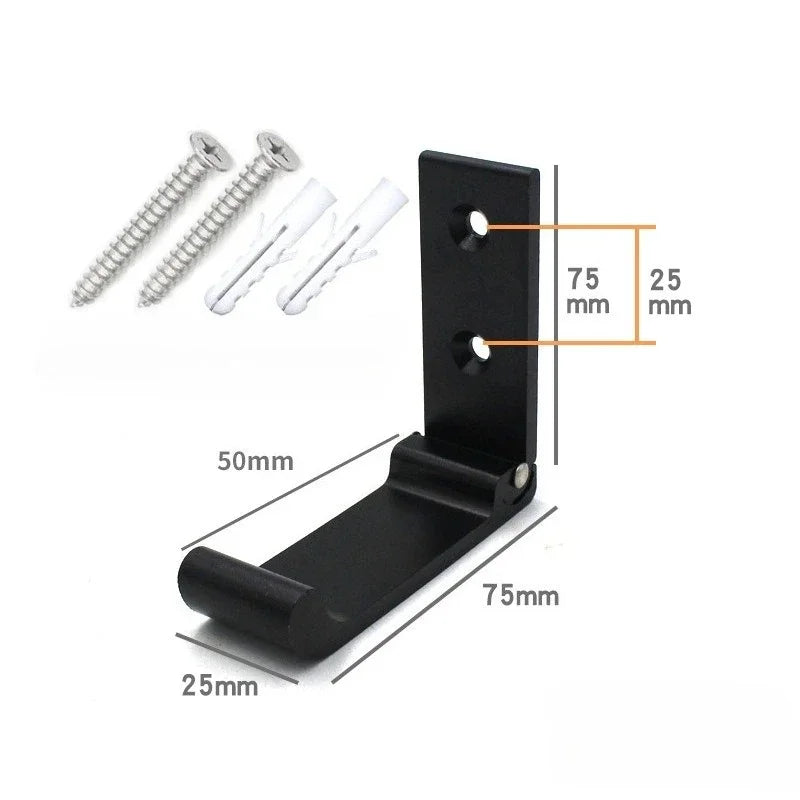 Foldable Aluminum Alloy Wall Hook – Heavy Duty, Rust-Free Wall Hook Babs Black