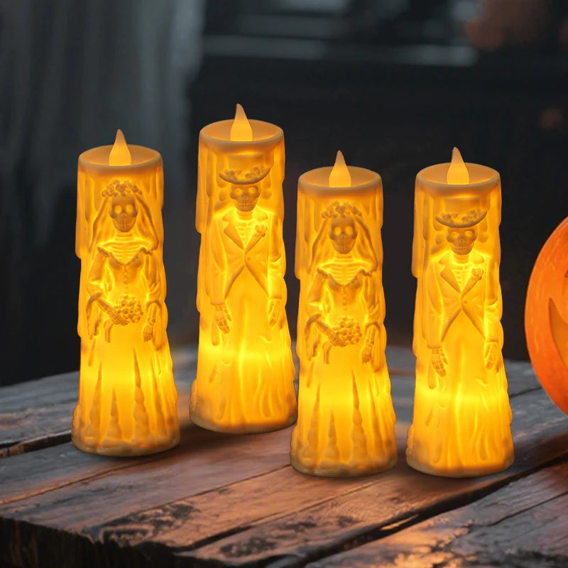 Bride & Groom LED Candle Set – Halloween & Wedding Décor LED Decorative Candles Babs