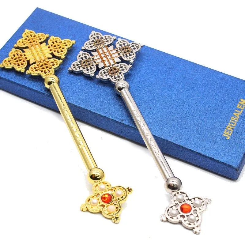 Catholic Hand-Held Cross Prayer Keepsake | Zinc Alloy Gift Religious Prayer Cross Babs
