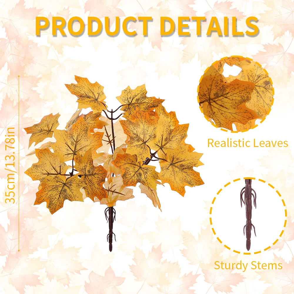 Artificial Autumn Maple Leaf Bouquet – Fall Table Décor Artificial Leaf Bouquet Babs