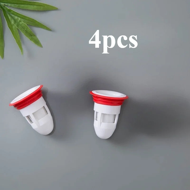 4pcs Silicone Bullet Drain Stopper – Sink & Floor Drain Filter Drain Stopper Filter Babs White