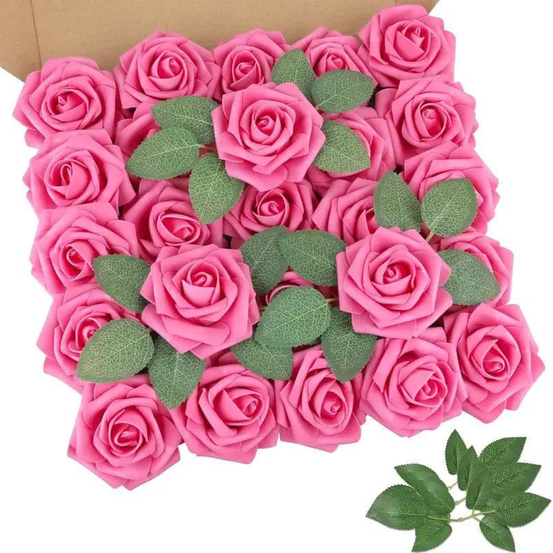 PE Foam Rose Artificial Flowers – Wedding & Home Décor Artificial Flowers Babs Rose Red 30pcs