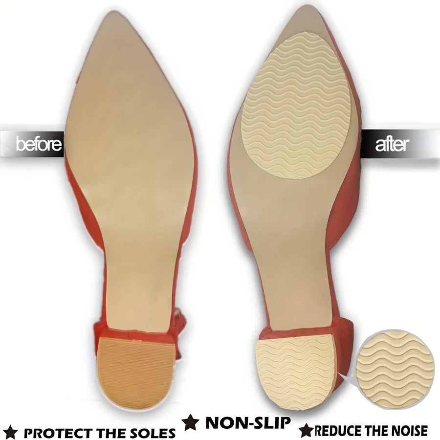 Anti-Slip Rubber Shoe Sole Pads – 4 Pcs | TPR Grip & Noise Reduction Shoe Sole Pads Babs