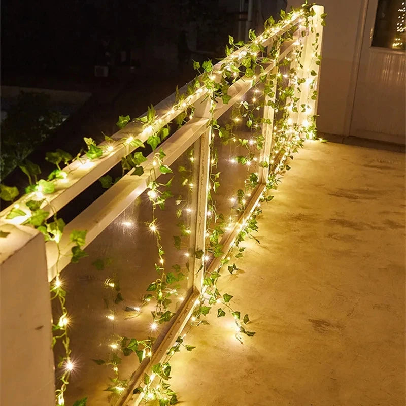 Artificial Ivy Vine Fairy Light Garland | Green Leaf String Lights Fairy Light Garland Babs