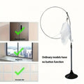 Cat Teaser Wand Toy – Interactive Bell & Feather with Suction Cup Cat Feather Wand Babs White Normal