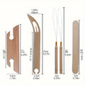 Beech Wood Inkle Weaving Shuttle Kit – 12-Piece Crafting Set Weaving Shuttle Kit Babs 12pcs