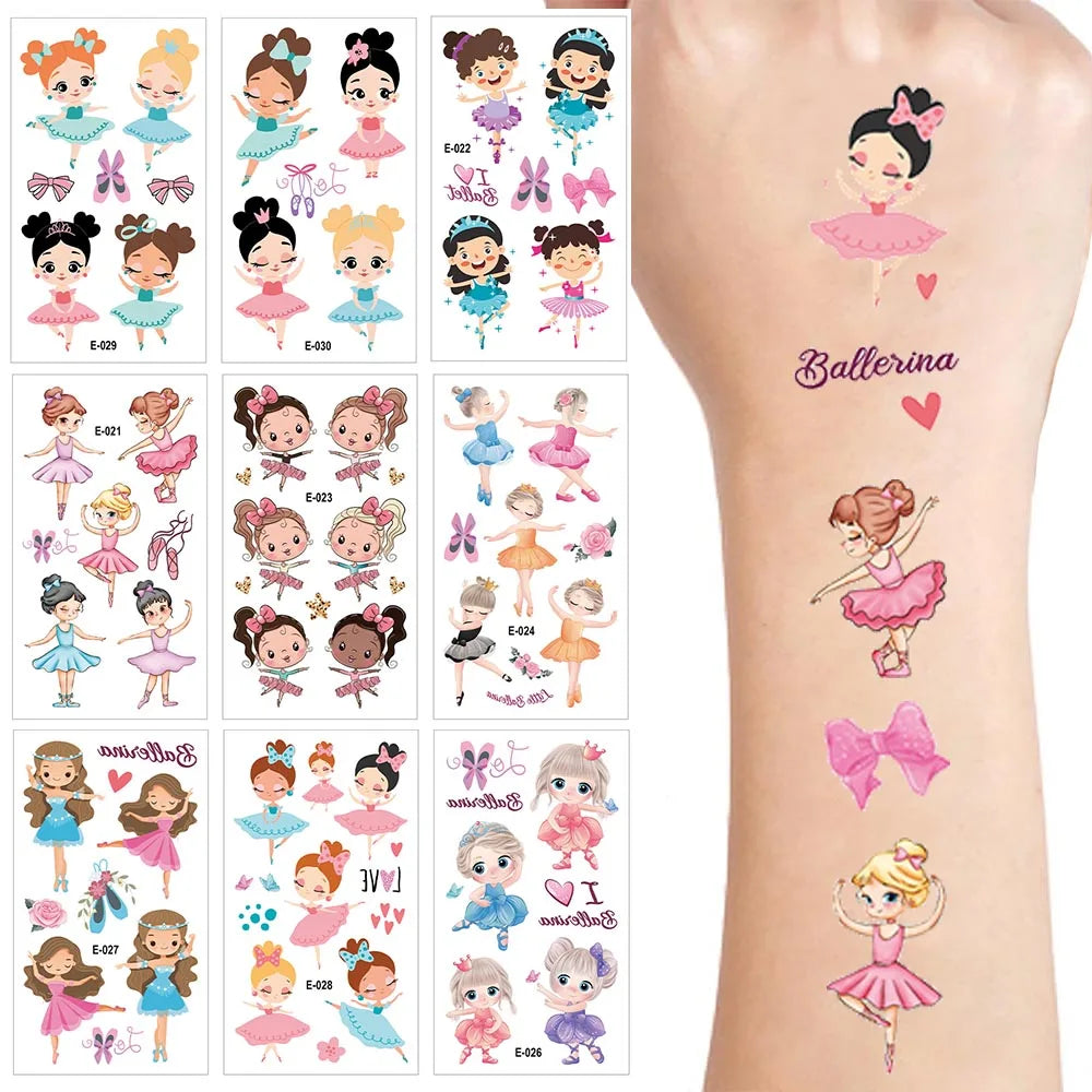 Ballerina Temporary Tattoos – 10 Sheets Ballet Party Favors Temporary Tattoos Babs