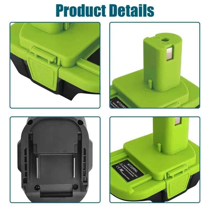 Makita 18V to Ryobi 18V Battery Adapter Converter MT20RNL Battery Adapter Babs