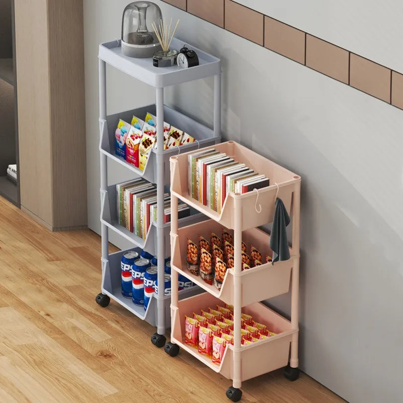 3-Tier Kitchen Cart with Wheels – Mobile Storage Shelf Organizer Rolling Storage Cart Babs