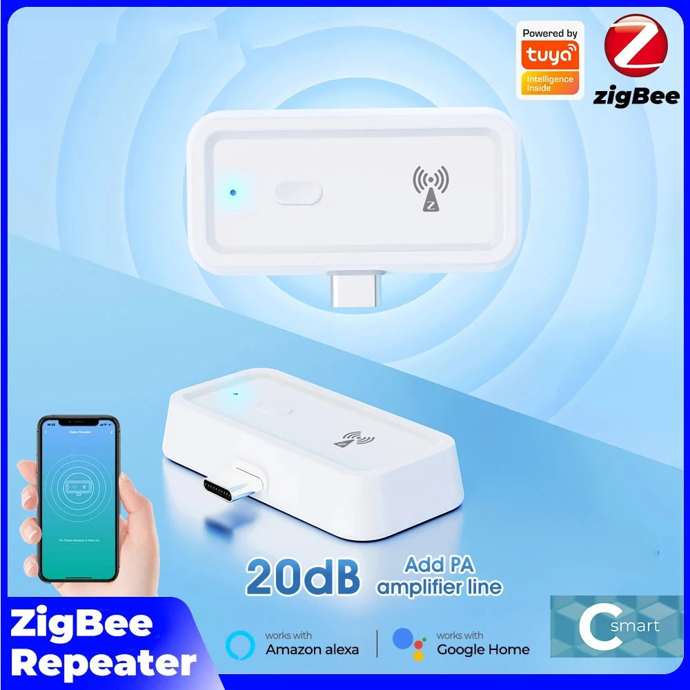 KEBETEME Tuya Zigbee 3.0 Signal Repeater – Type-C Extender Zigbee Signal Repeater Babs Zigbee repeter