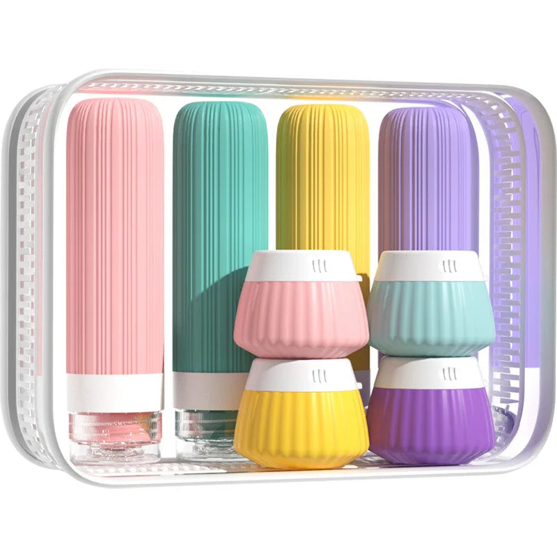 8-Piece Silicone Travel Bottles Set – Leakproof & Refillable Travel Bottle Set Babs