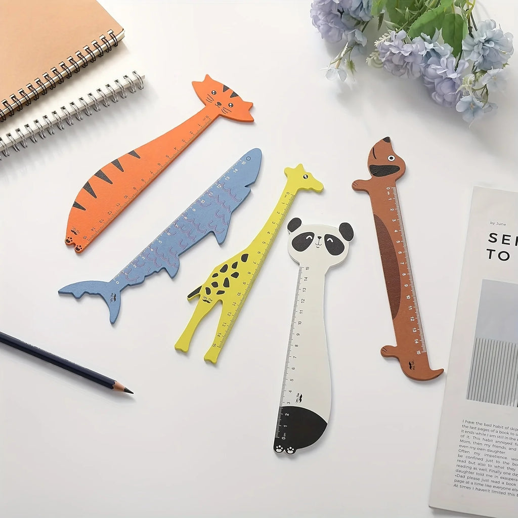5-Pack Animal Shaped Rulers – Fun Kids School & Gift Supplies Animal Shaped Rulers Babs 5pcs