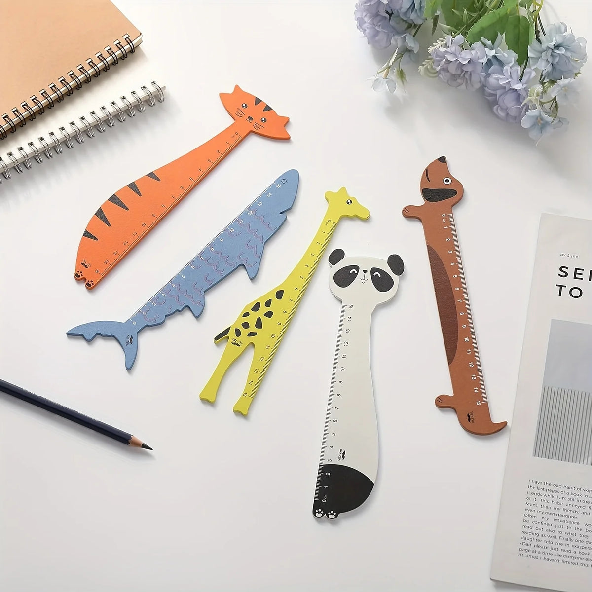 5-Pack Animal Shaped Rulers – Fun Kids School & Gift Supplies Animal Shaped Rulers Babs 5pcs