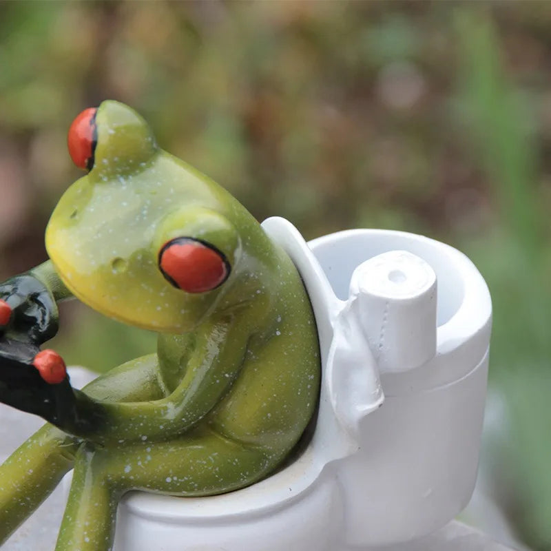 Resin Yoga Frog Figurine – Fun Desktop & Garden Decor Decorative Figurine Babs