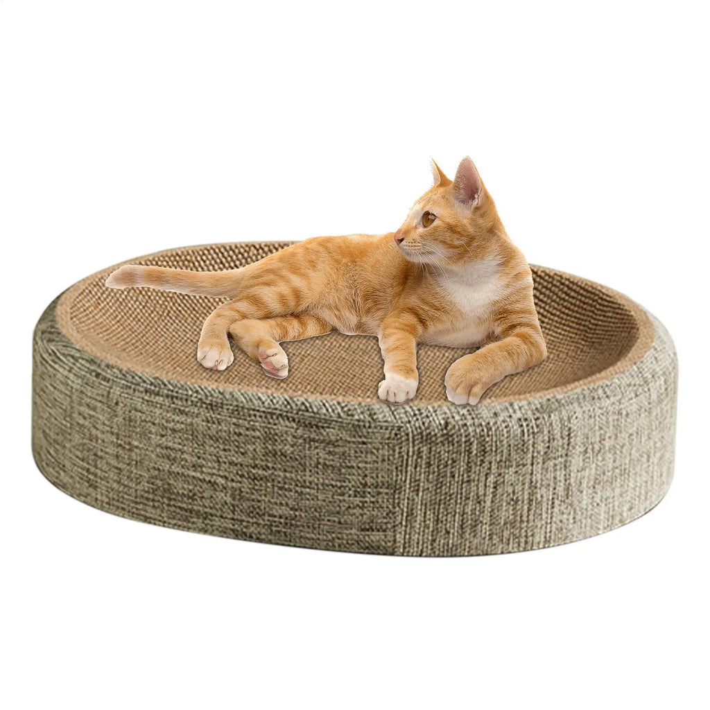 Oval Sisal Cat Scratch Pad & Sleeping Bed – 2 Sizes Cat Scratch Bed Babs