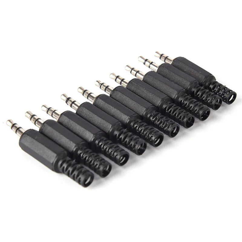 5-Pack 3.5mm Male Audio Plug Jack Stereo Connector – 4-Section Audio Connector Plug Babs