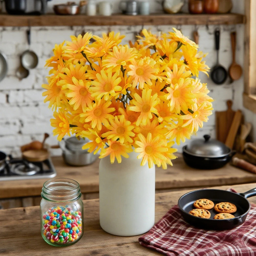 Silk Artificial Chrysanthemum Bouquet | Wedding & Home Décor Artificial Silk Flowers Babs