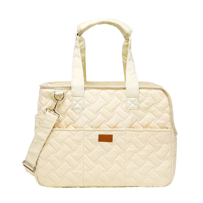 Breathable Large Canvas Pet Tote Bag for Cats & Small Dogs Pet Carrier Tote Babs Off white L