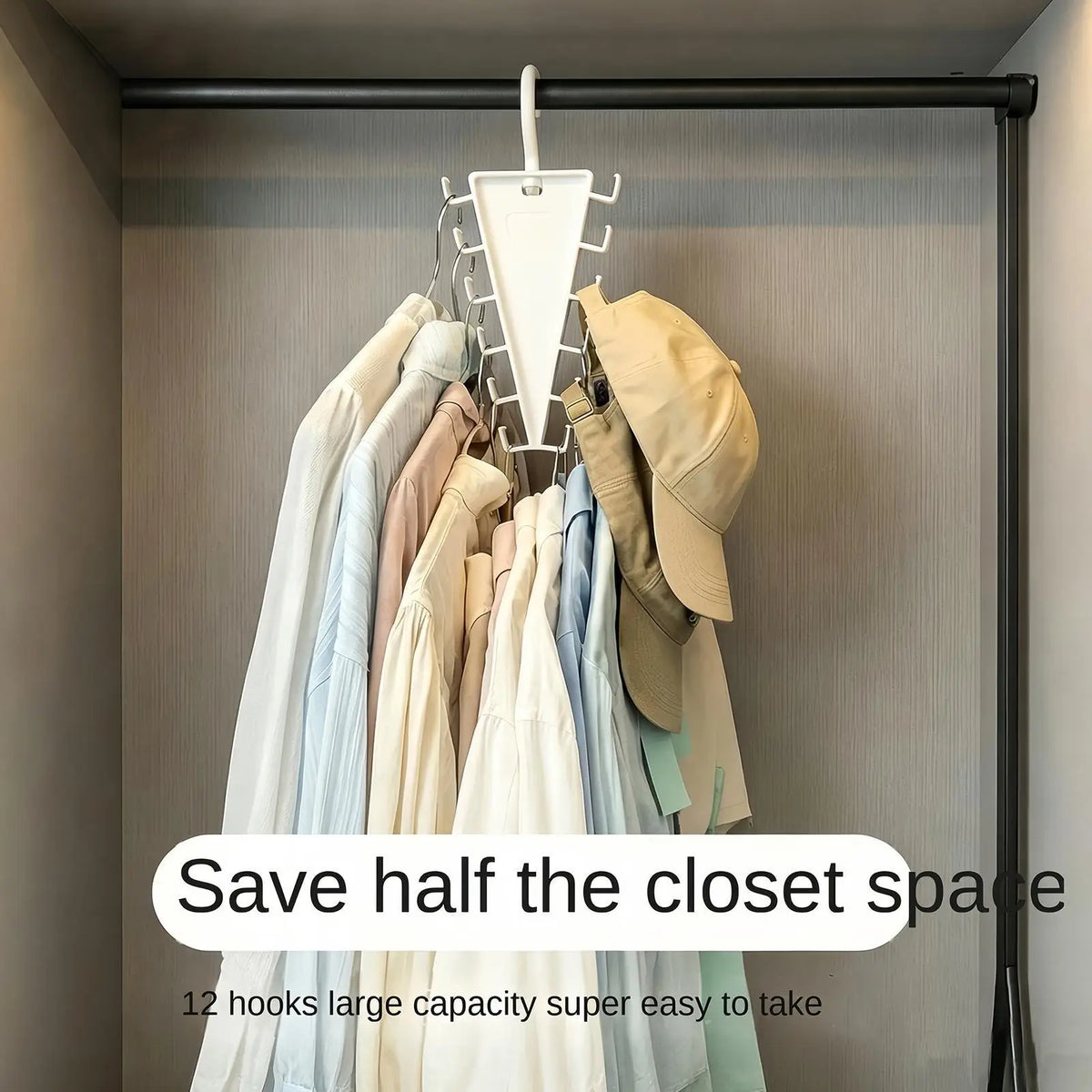 12-Hook Rotatable Space-Saving Clothes & Pants Hanger Rack Clothes Hanger Rack Babs