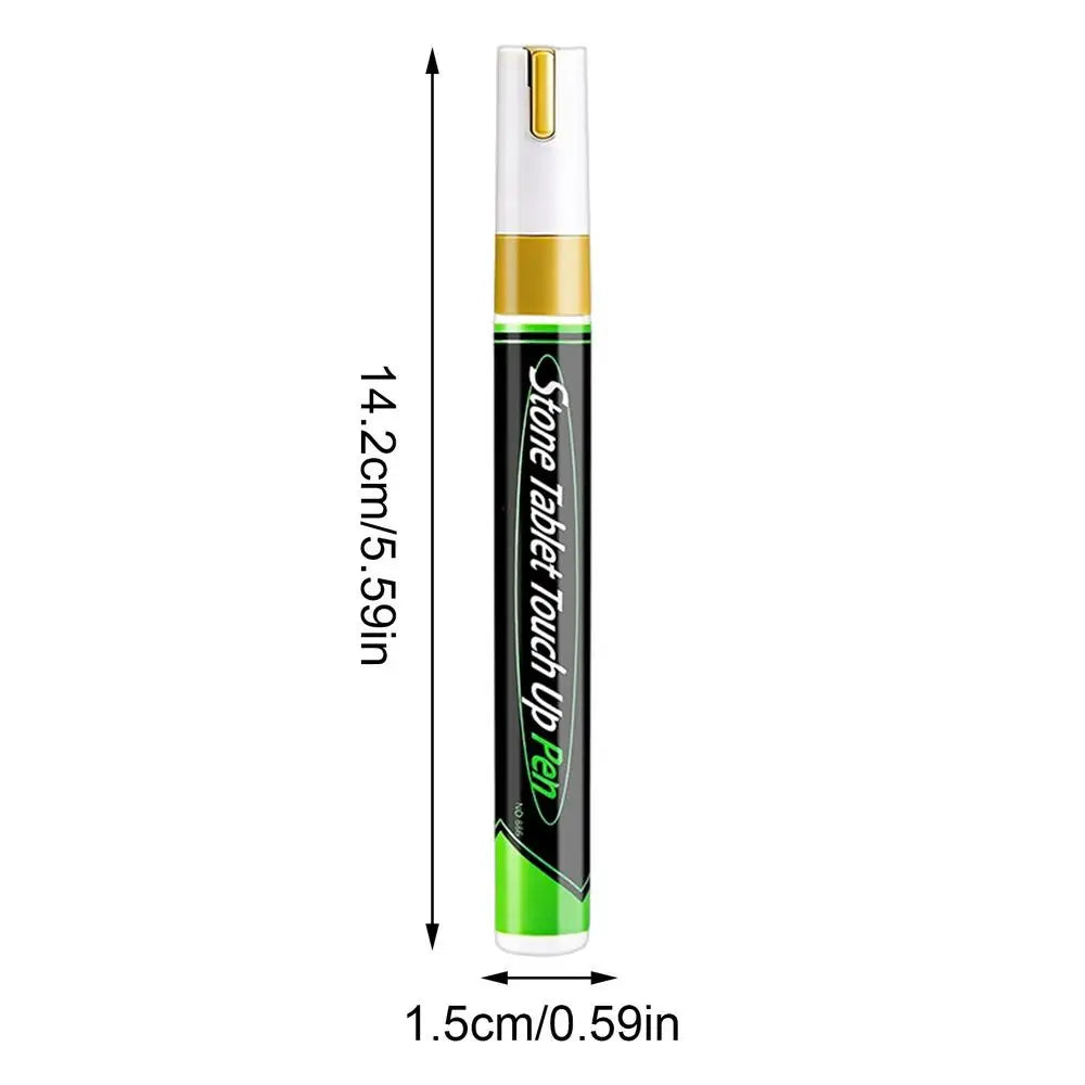 Weatherproof Touch-Up Paint Pen – Stone, Granite & Metal Paint Marker Pen Babs Gold 1pcs