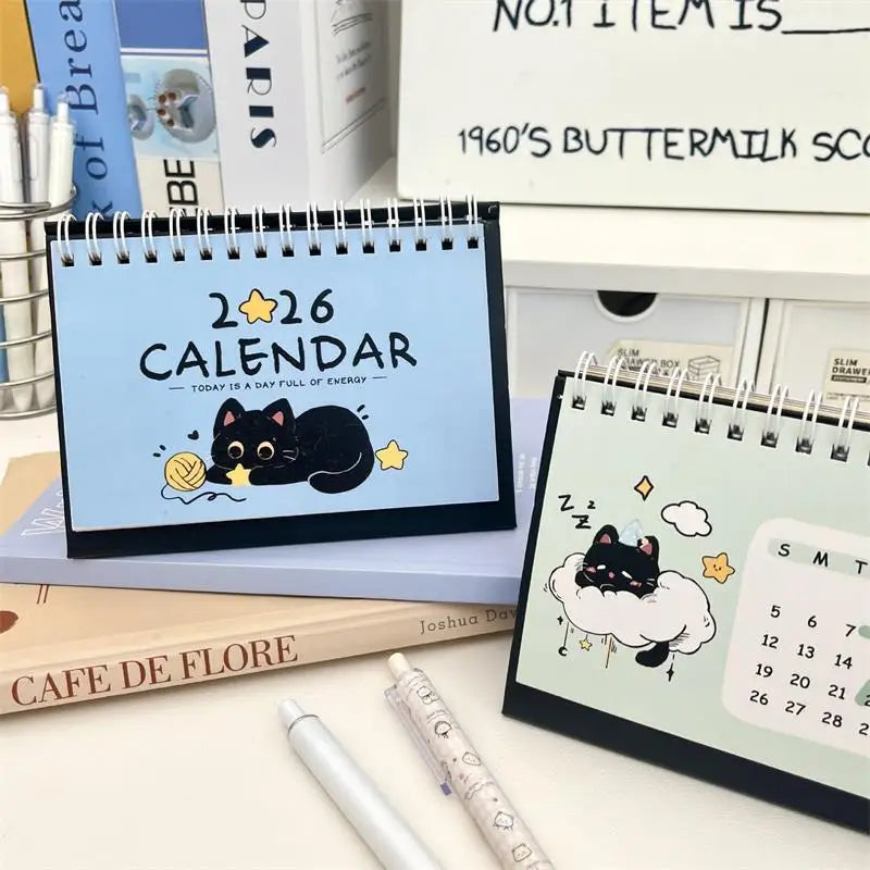 2026 Cute Cat Mini Desk Calendar – Desktop Decor Ornament Mini Desk Calendar Babs