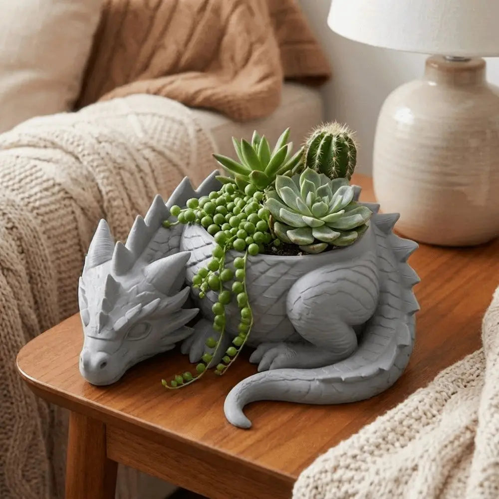3D Dragon Shaped Plant Pot – Fun Plastic Flower Pot Novelty Plant Pot Babs
