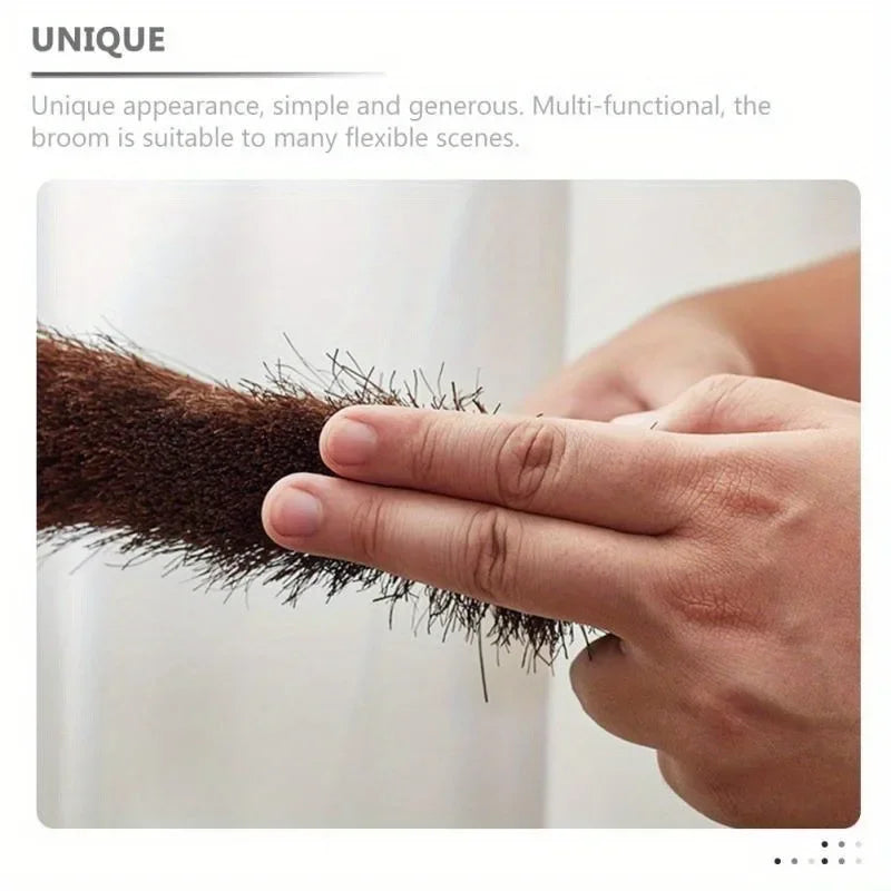 Small Bamboo Palm Hand Broom – Short Handle Desk Dust Brush Hand Broom Babs