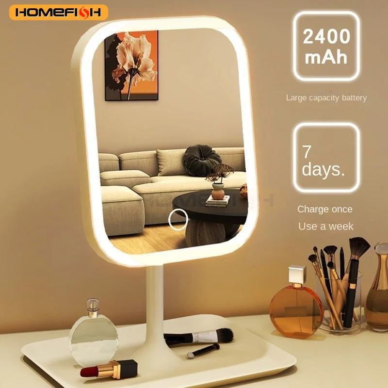 LED Vanity Makeup Mirror – 3 Color Touch Light, Desktop LED Vanity Mirror Babs