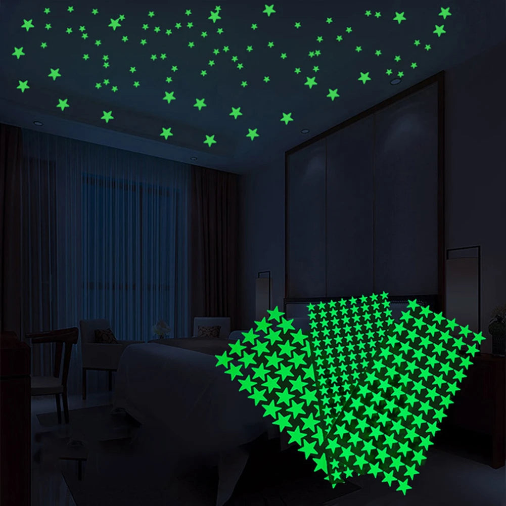 Glow in the Dark 3D Star Wall Stickers – Kids Room Decor Wall Stickers Babs