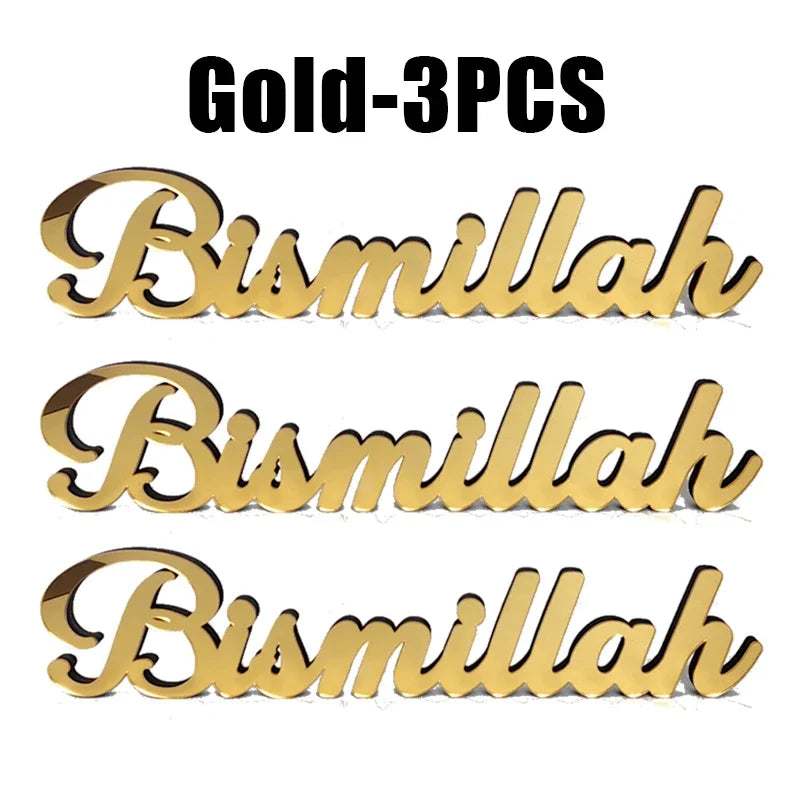 Ramadan Mubarak Gold Crescent Moon Star Desktop Decor Desktop Decoration Babs Gold 3PCS