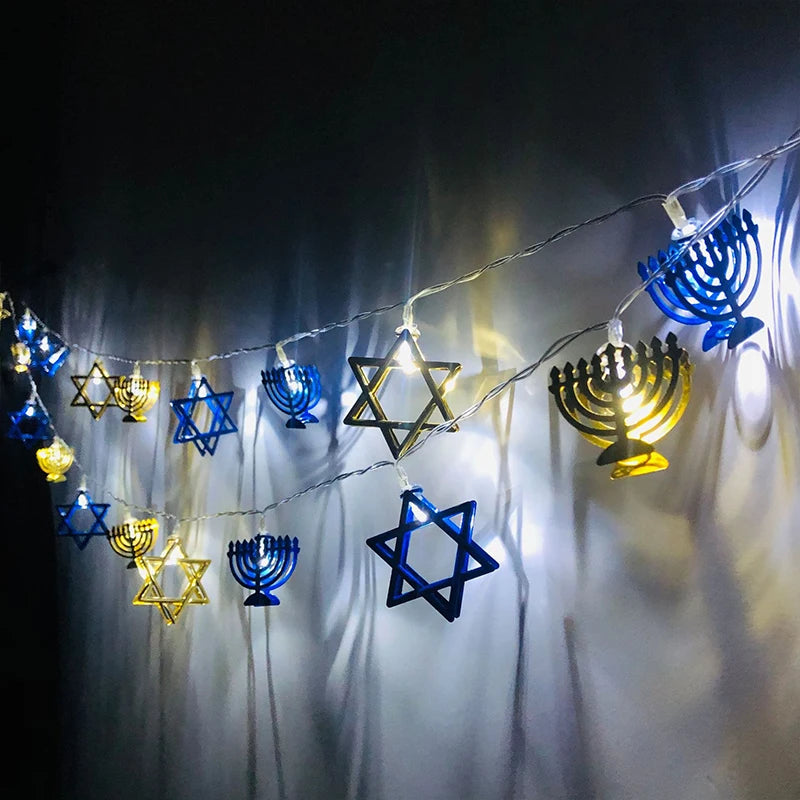 Hanukkah Star of David LED String Lights – 1.65M 10 LED Holiday String Lights Babs C