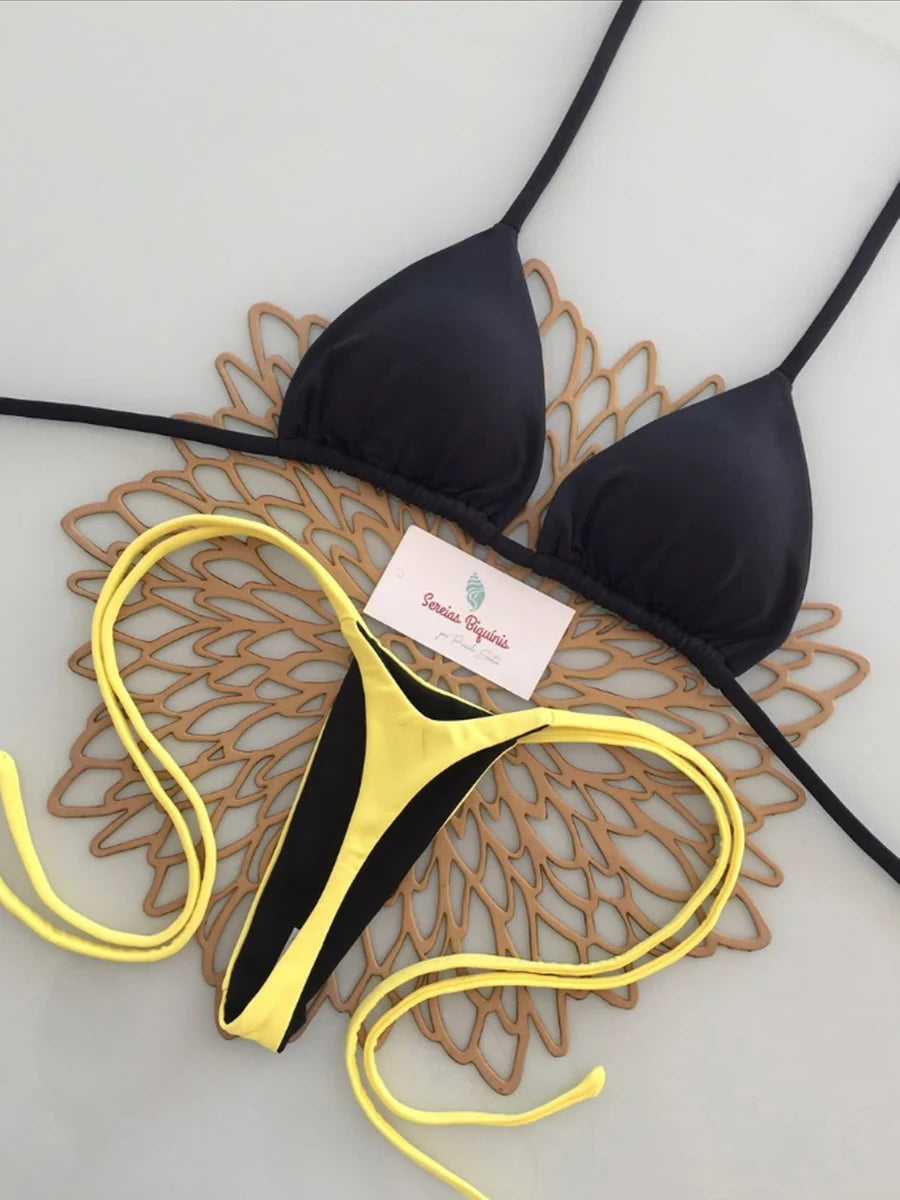Women's Push Up Micro Bikini Set – Brazilian String Swimwear Women's Bikini Set Babs B M
