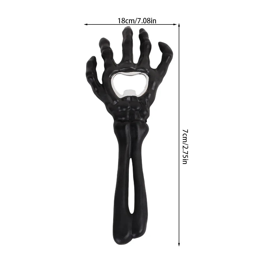 Skeleton Hand Bottle Opener – Black Metal Halloween Bar Tool Novelty Bottle Opener Babs