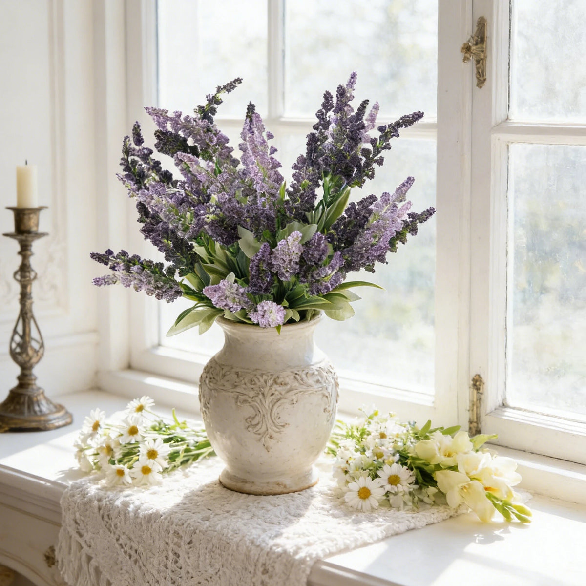 Artificial Lavender Foam Flowers – Wedding & Home Décor Stems Artificial Flower Stems Babs