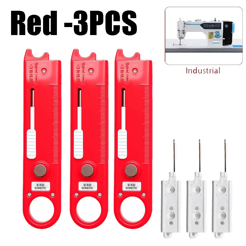 Automatic Needle Threader with Magnifier & Ruler | Sewing Tool Needle Threader Tool Babs Red Industrial-3PCS